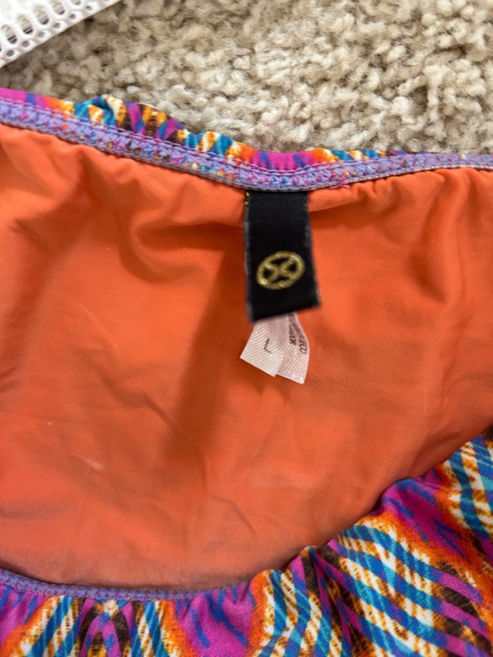 Vix Rust Orange d cup Triangle Bikini Set with Multicolor Print Bottom L - Picture 2 of 7